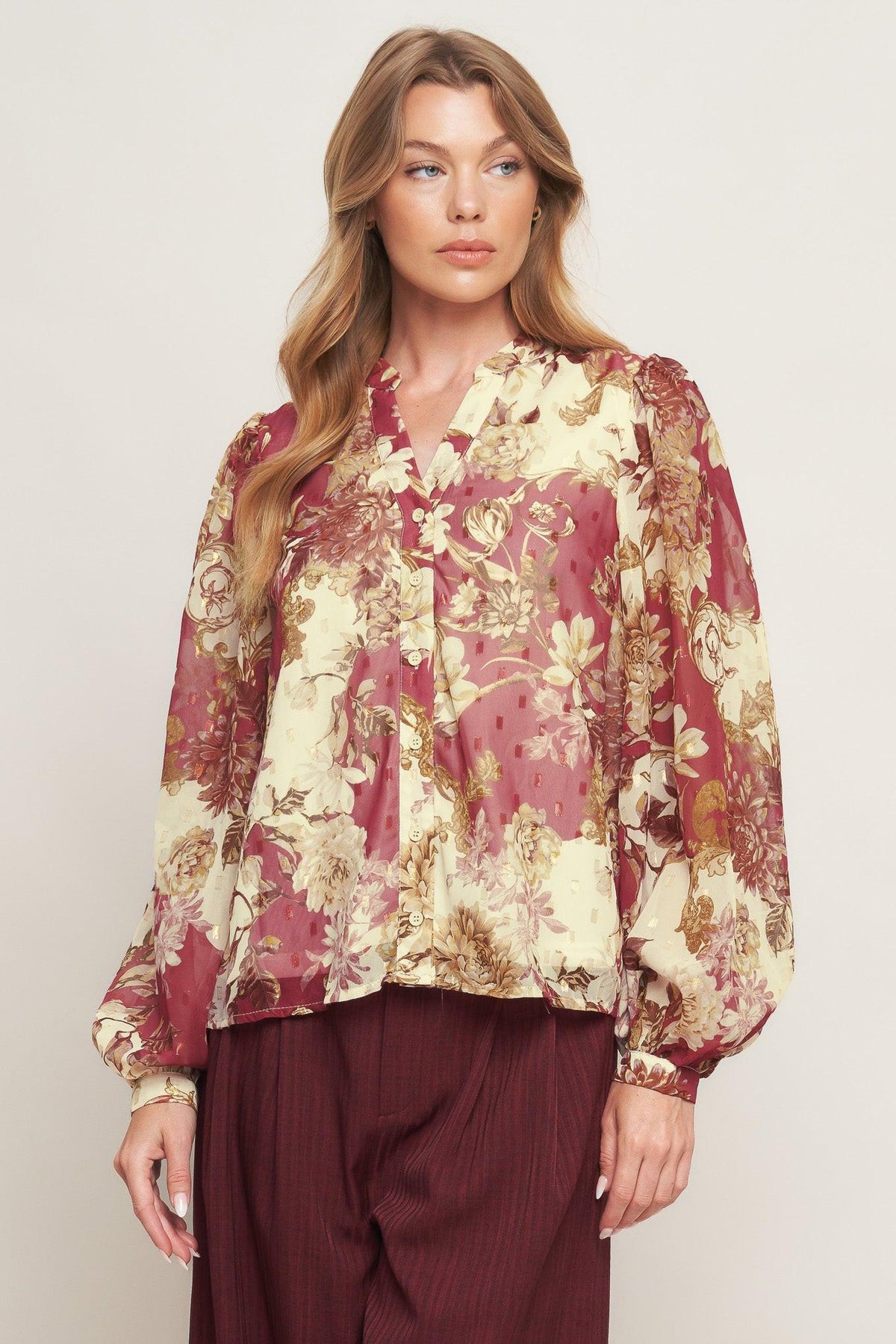 TOP TEJIDO FLORAL CHATEAU