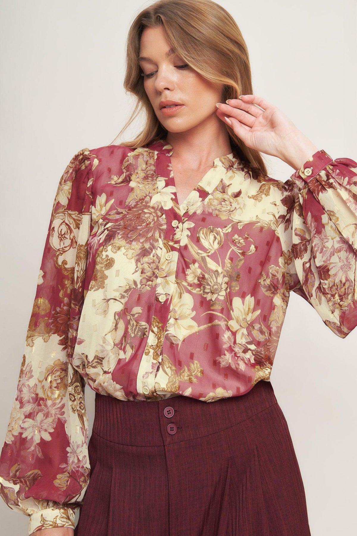 TOP TEJIDO FLORAL CHATEAU