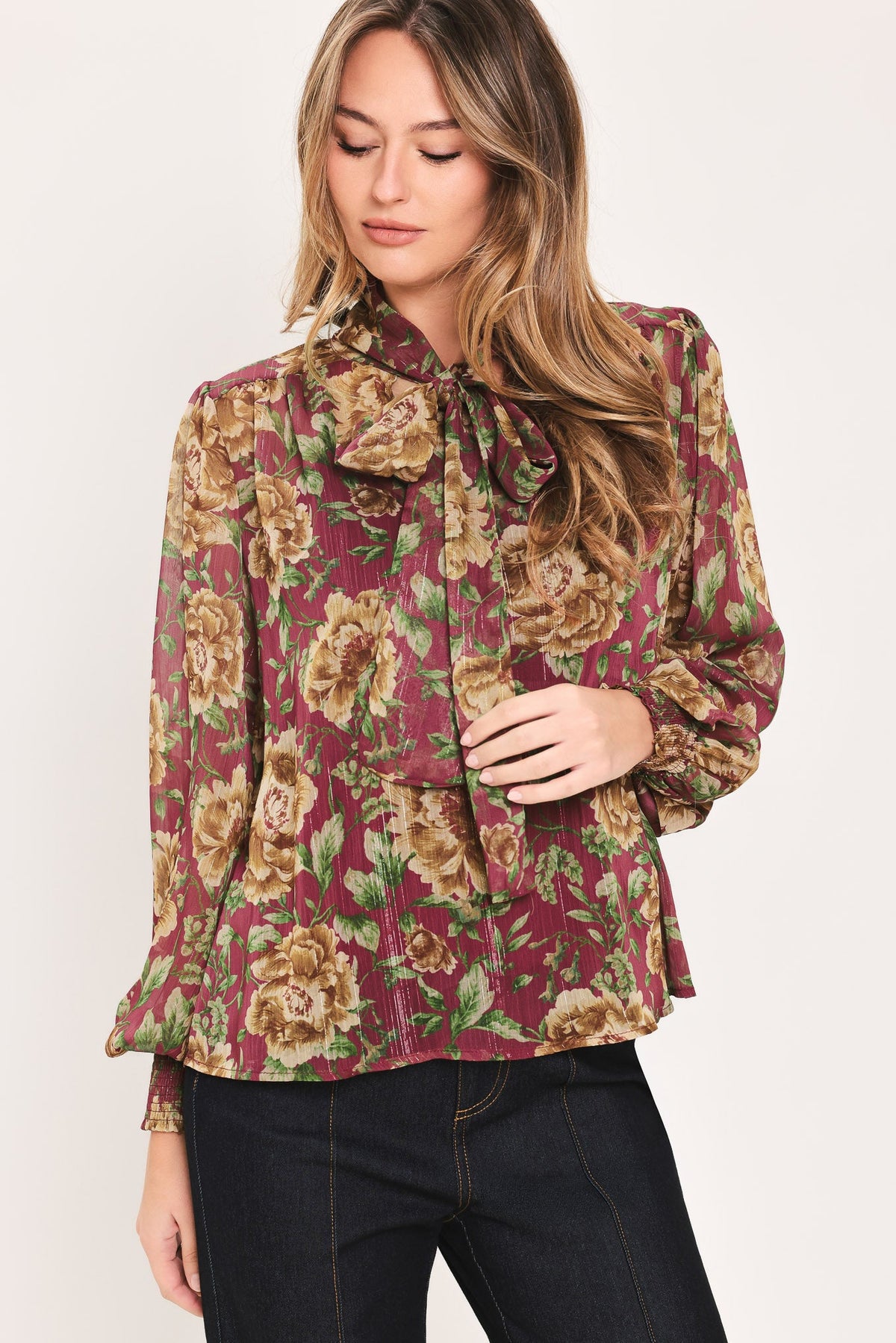 WHISPERING GARDEN WOVEN TOP