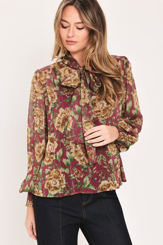 WHISPERING GARDEN WOVEN TOP