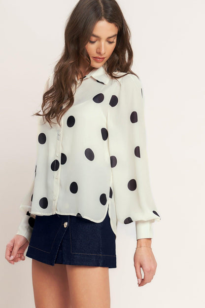 PLAYFUL CONFIDENCE WOVEN TOP