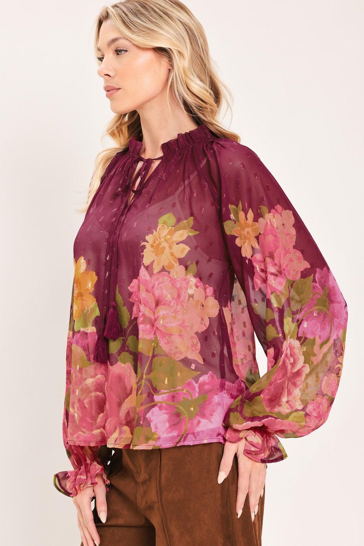 TOP TEJIDO FLORA ROMÁNTICA
