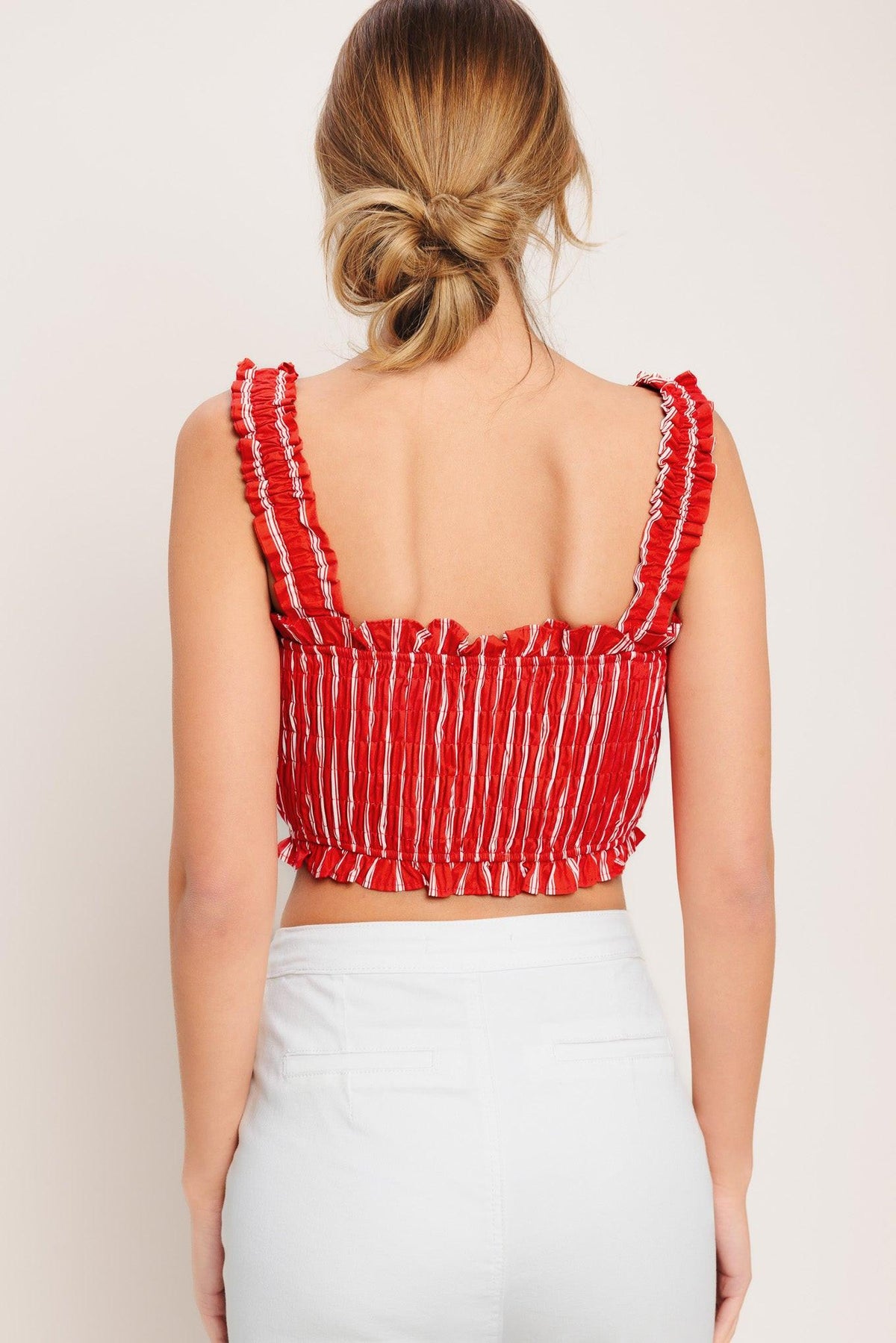 SUNSET STRIPE WOVEN TOP