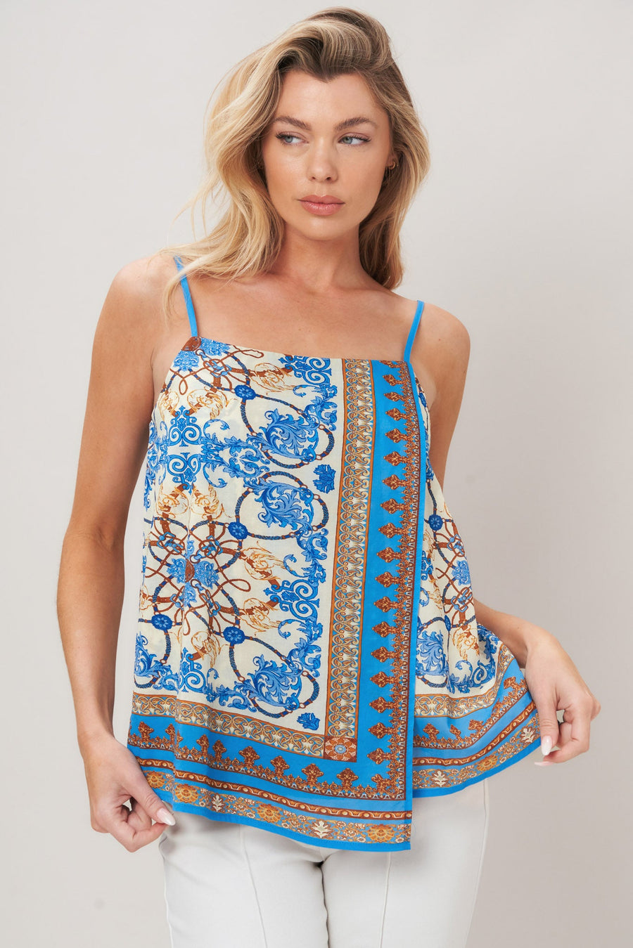 AZURE CHARM WOVEN TOP