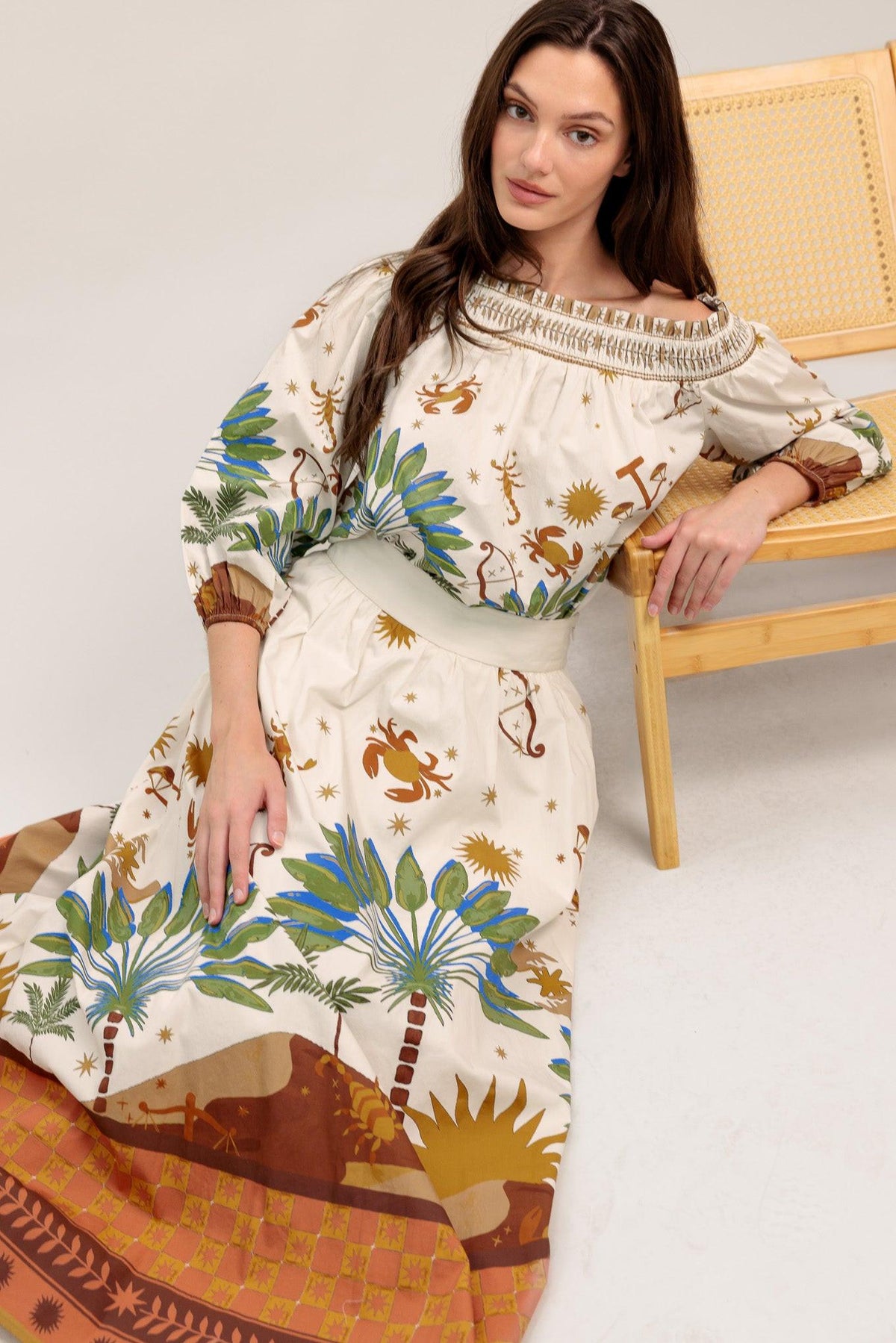 TOP CON HOMBROS DESCUBIERTOS TEJIDO SUNLIT GARDEN