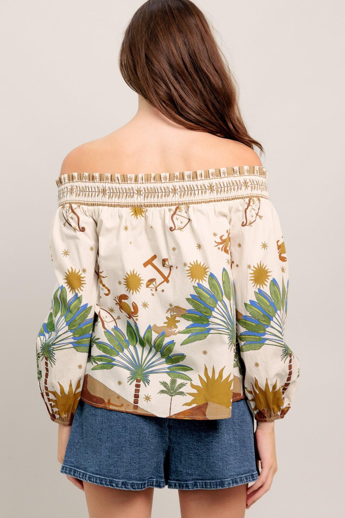 TOP CON HOMBROS DESCUBIERTOS TEJIDO SUNLIT GARDEN