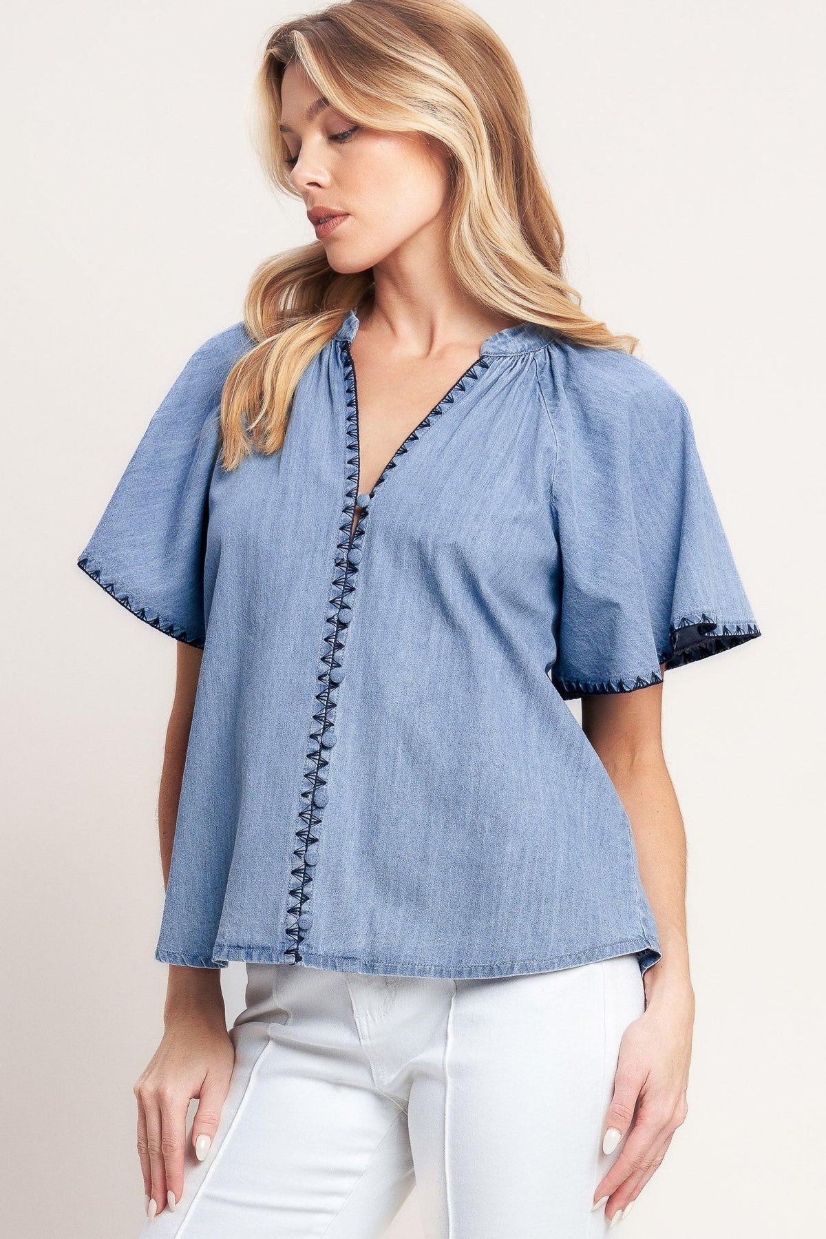 WEEKEND WANDERER WOVEN TOP