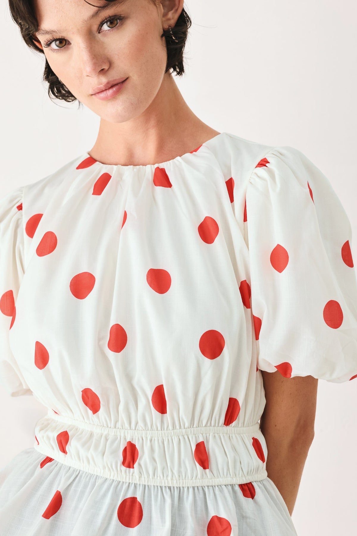 BLUSA TEJIDA CON ESTAMPADO DE LUNARES CHERRY KISS