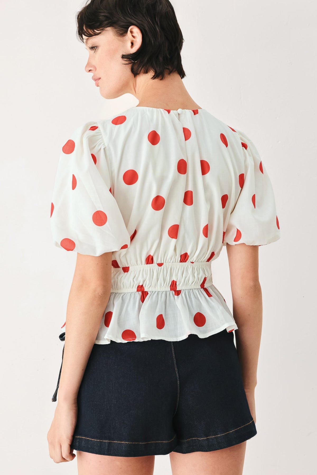 BLUSA TEJIDA CON ESTAMPADO DE LUNARES CHERRY KISS