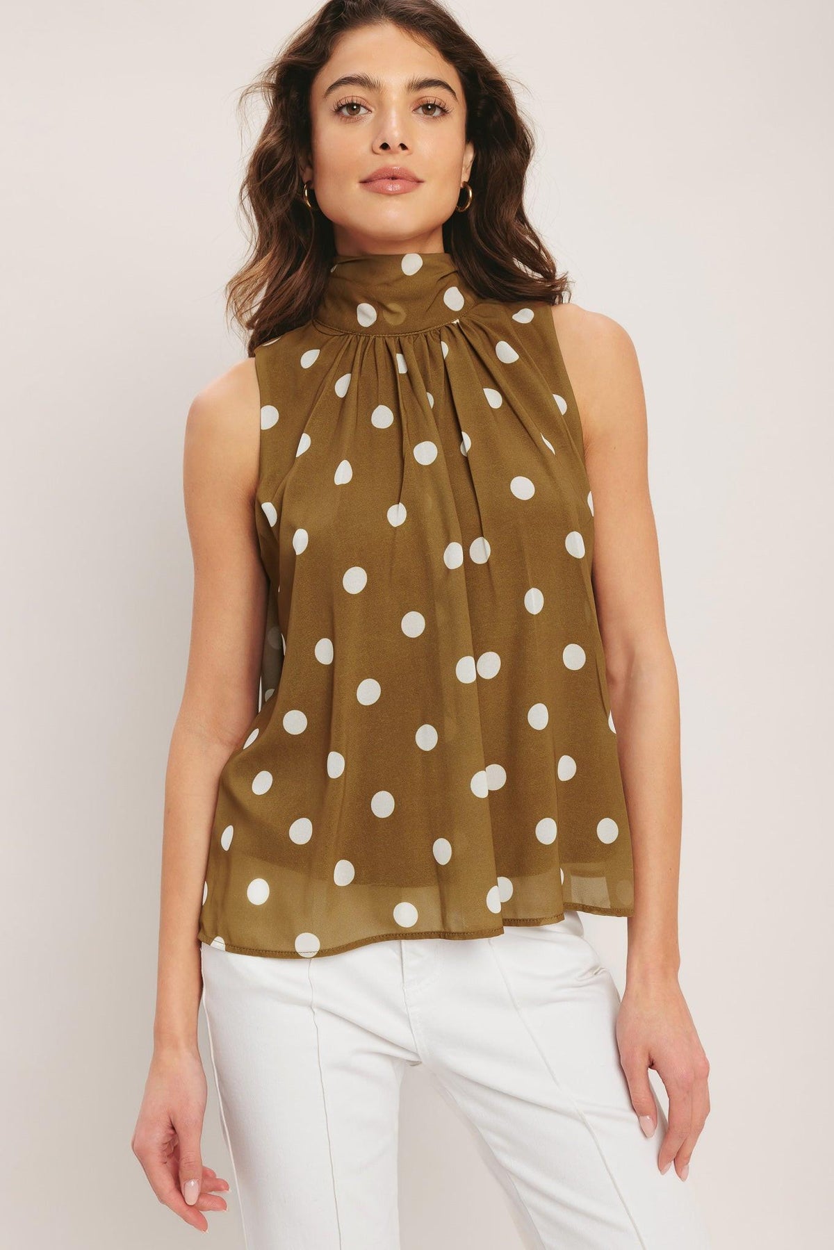 RETRO POP DOT WOVEN TOP