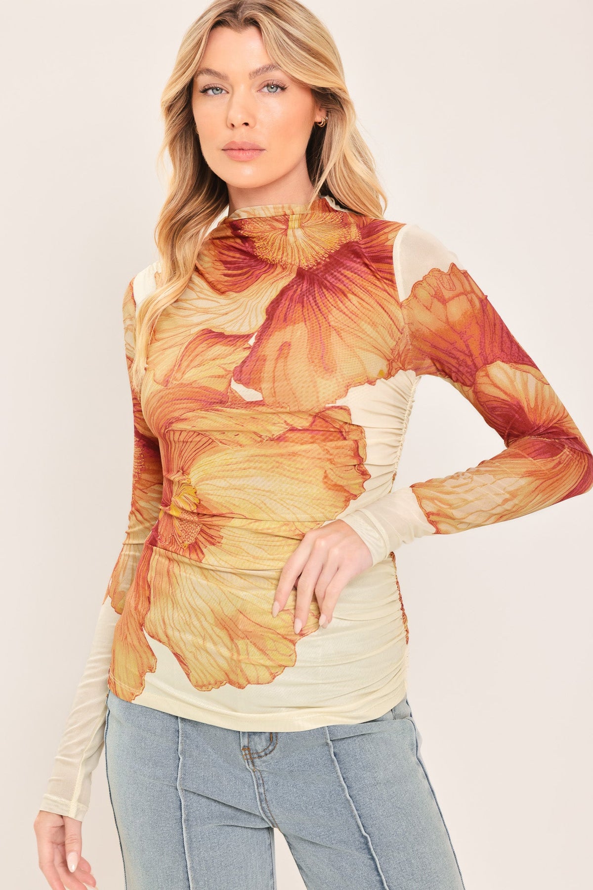 TOP DE MALLA ELÁSTICA TROPIC BLOOM