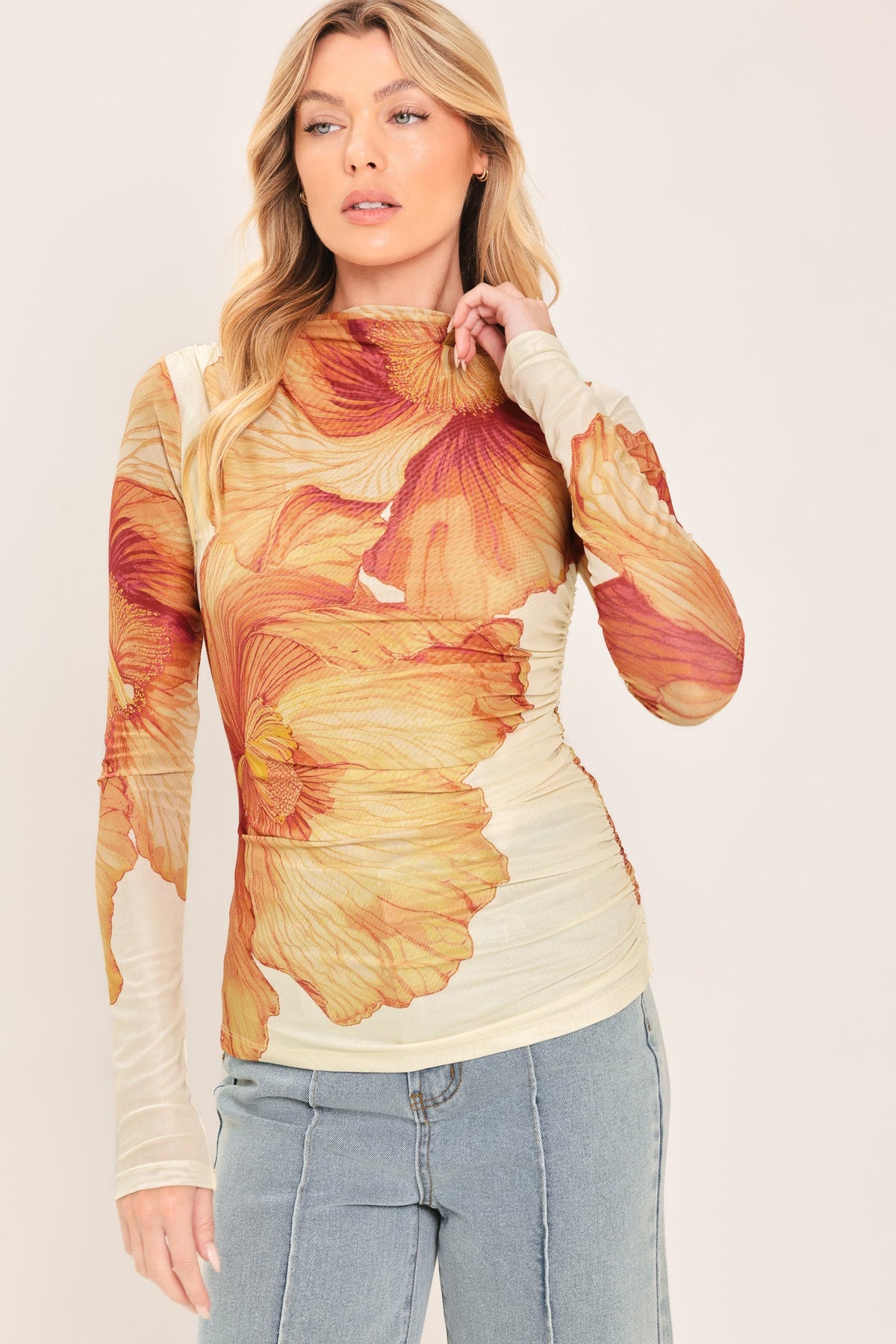 TOP DE MALLA ELÁSTICA TROPIC BLOOM
