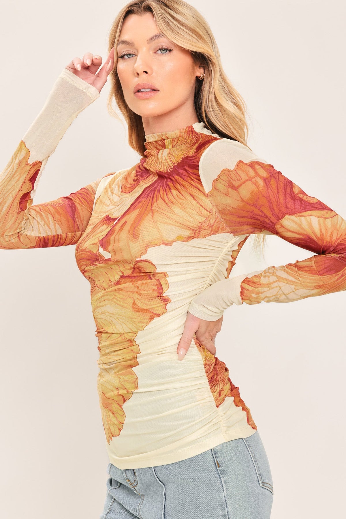 TOP DE MALLA ELÁSTICA TROPIC BLOOM