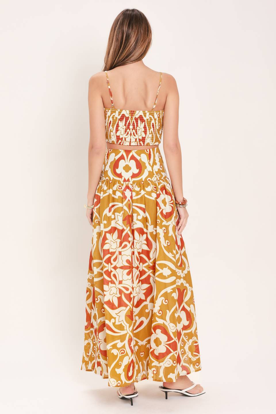 CONJUNTO DE TOP Y FALDA TEJIDOS GOLDEN ISLAND