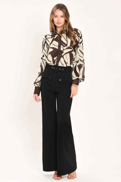 VANILLA VINE MOSAIC WOVEN TOP