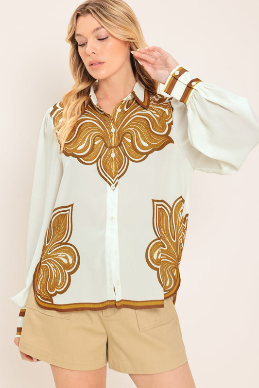 DESERT BLOOM WOVEN TOP