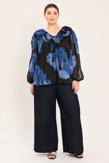 ROYAL BLOOM FANTASIA WOVEN BLOUSE