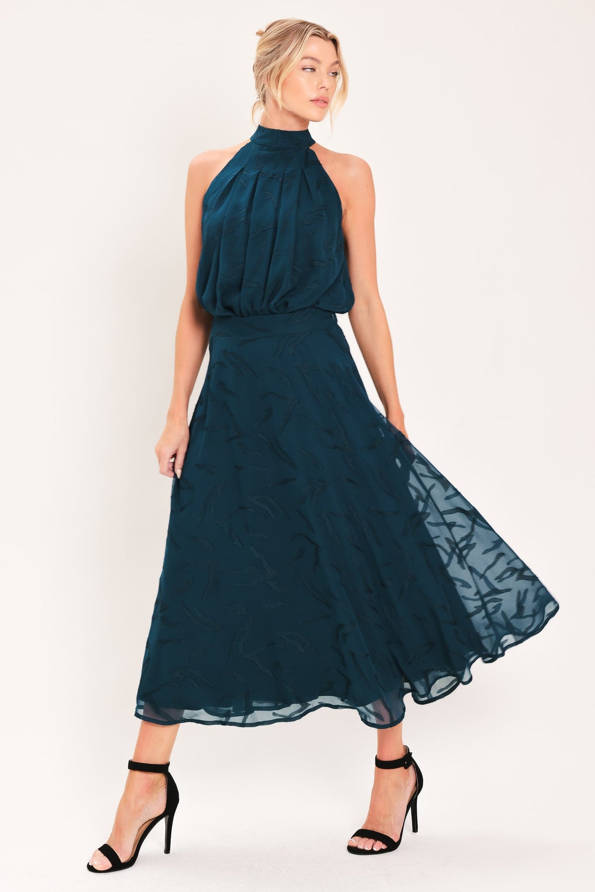 TOP DE JACQUARD TEJIDO TEAL SHADOW SWAY