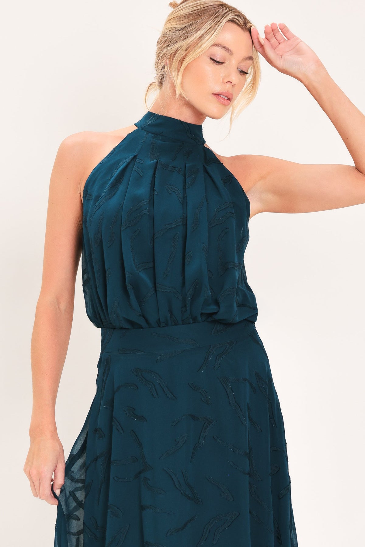 TOP DE JACQUARD TEJIDO TEAL SHADOW SWAY