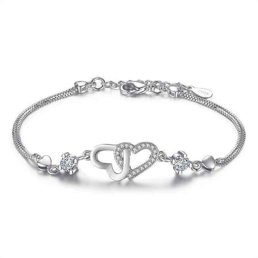 I Love You Bracelet with Cubic Zirconia