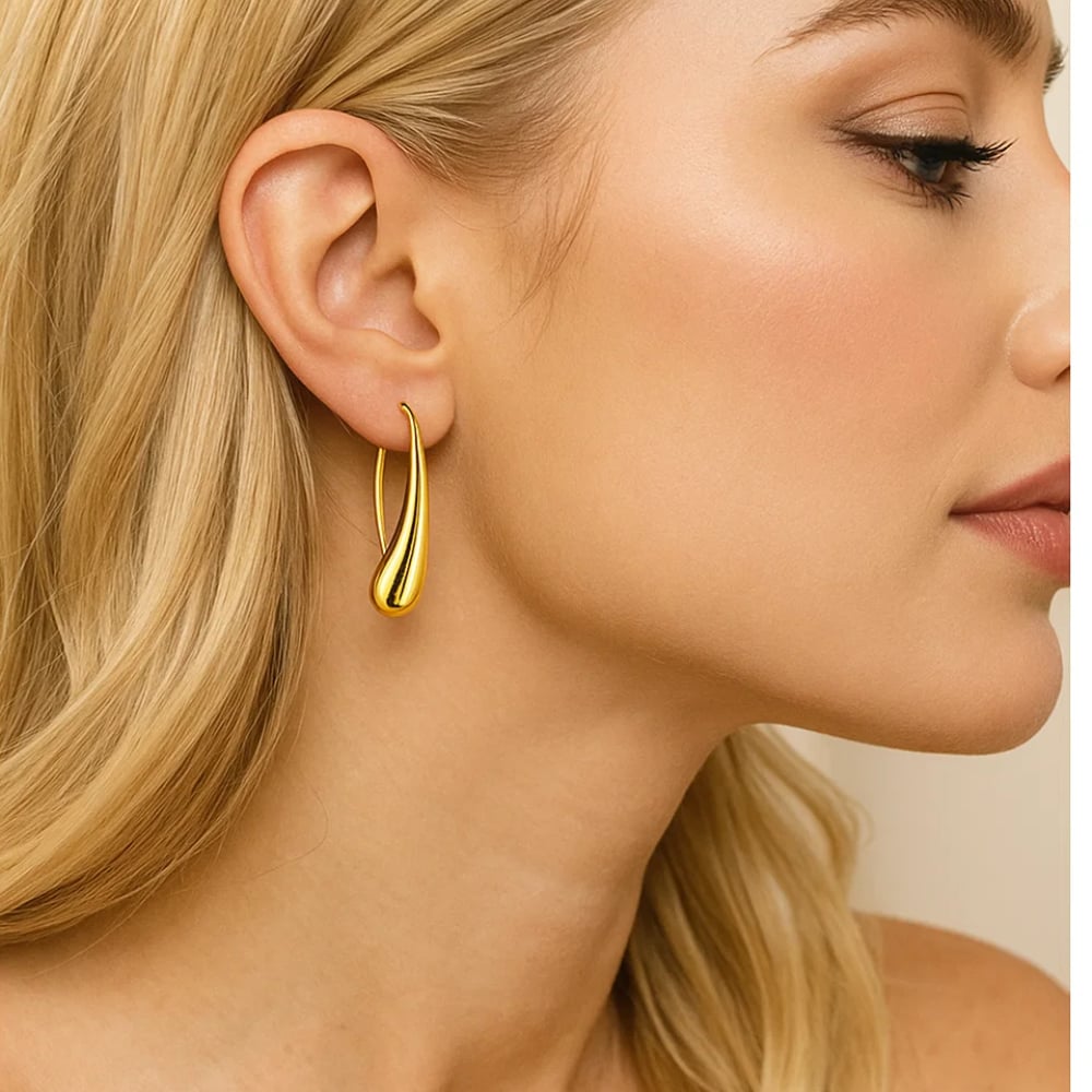 Isabella Eternal Drops Dainty Teardrop Dome Earrings