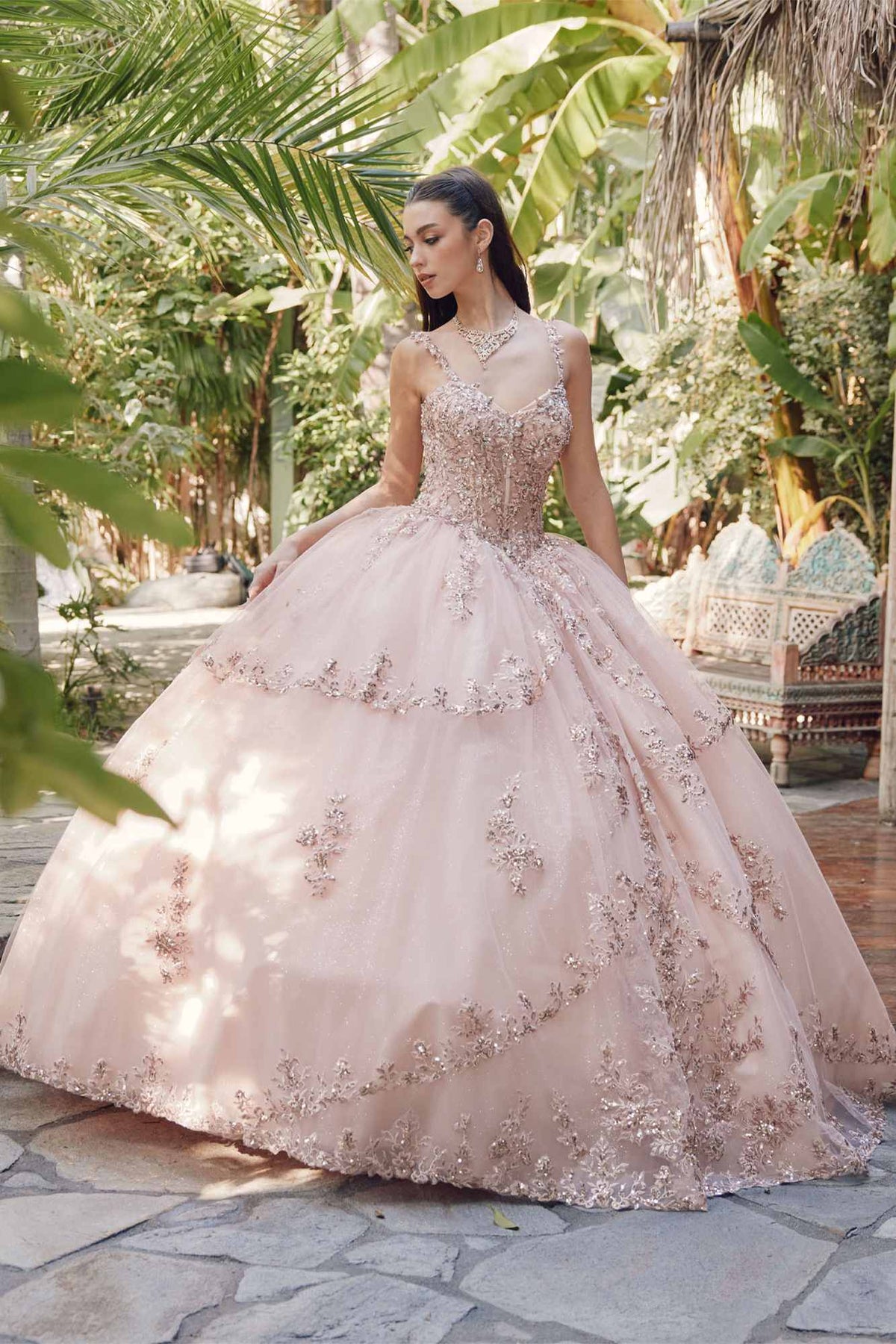 Juliet JT1450J Poofy Sweetheart Corset Boned Quinceanera Ball Gown