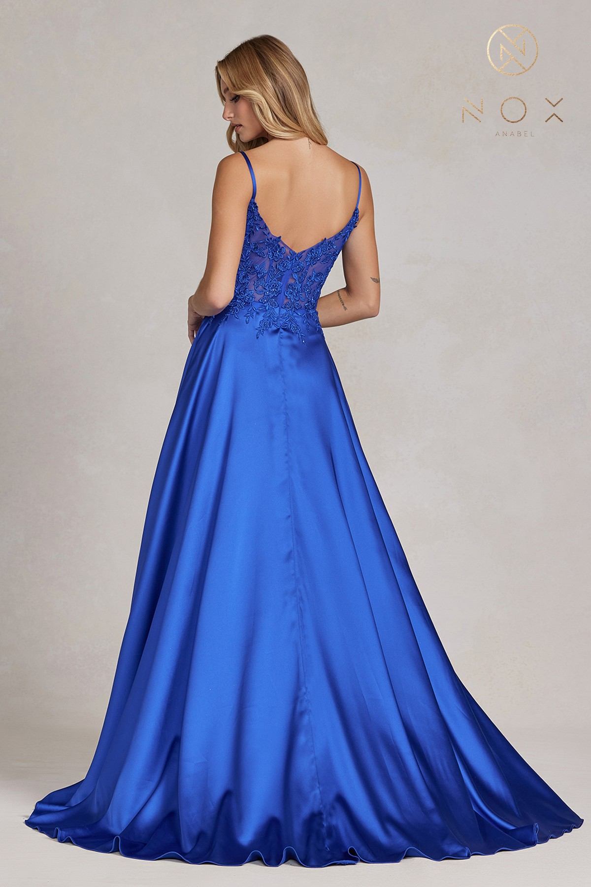 Nox Anabel K1121 Floor Length A-line Formal Gown with Pockets
