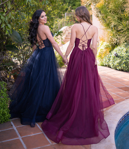 Dani Gown - Mulberry - Lace & Tulle A-line Dress