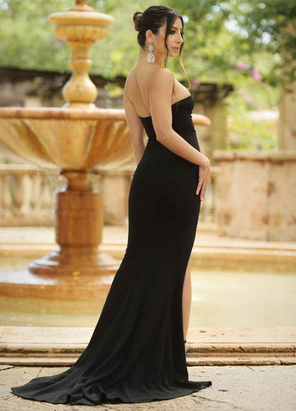 Cameron One Shoulder Gown - Black Bodycon Dress