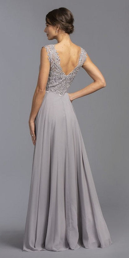 CLEARANCE - Aspeed USA M2341 Sleeveless Appliqued Long Dress (Size M)