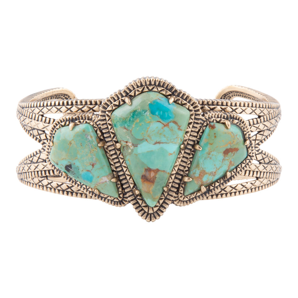 Pulsera con Brazalete Dorado Turquesa Azul Maltés