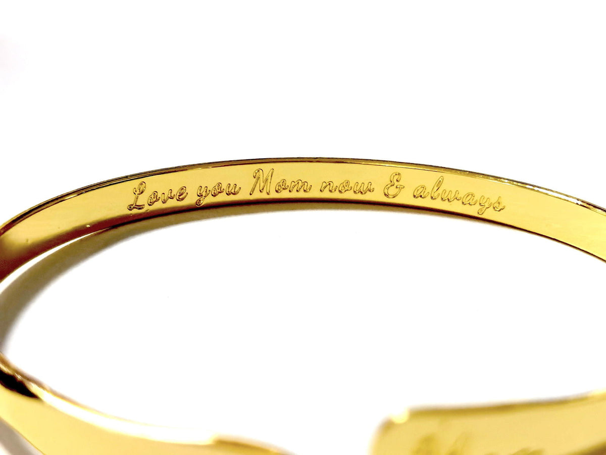 Mom Bracelets Engraved Bracelets Love you Mom Now & Always