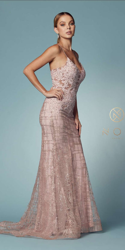 Nox Anabel R282-1 Mermaid Long Dress Corset Open-Back