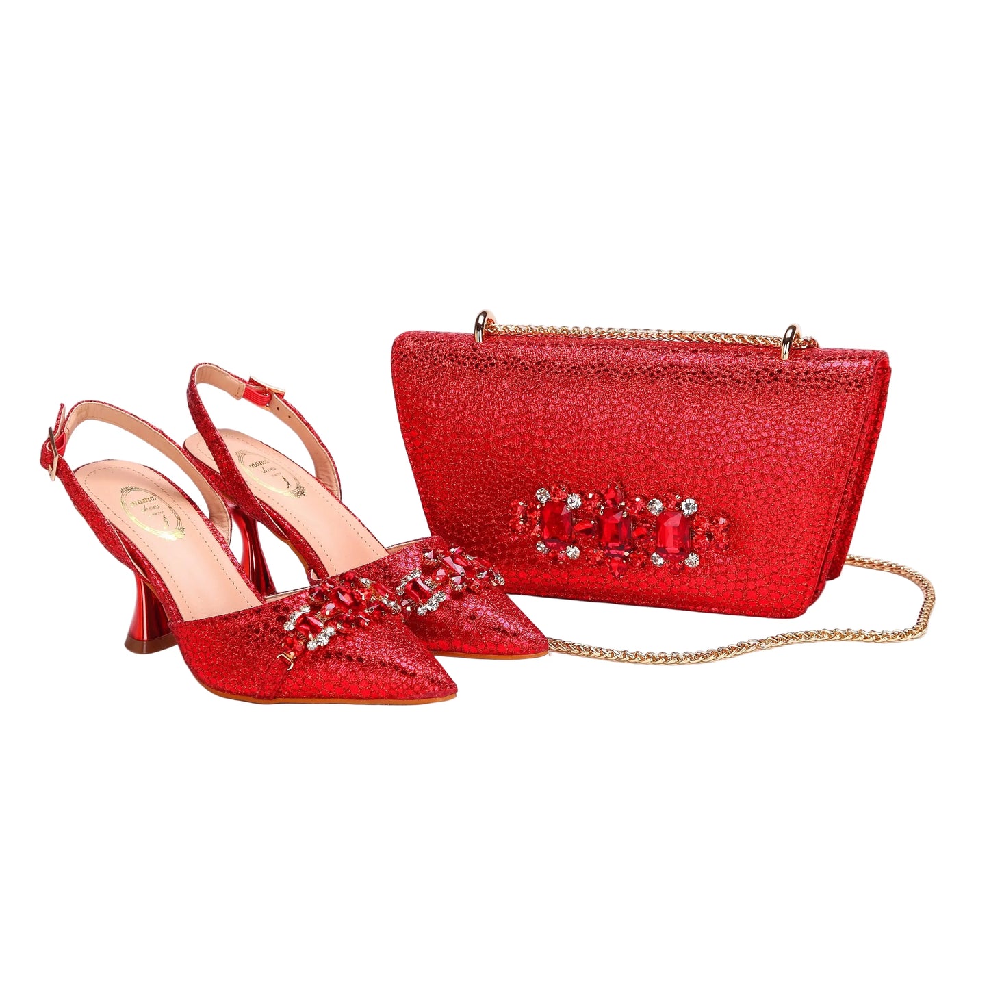 Women's Shoes and Bag Set with Pointed Toe EDN349