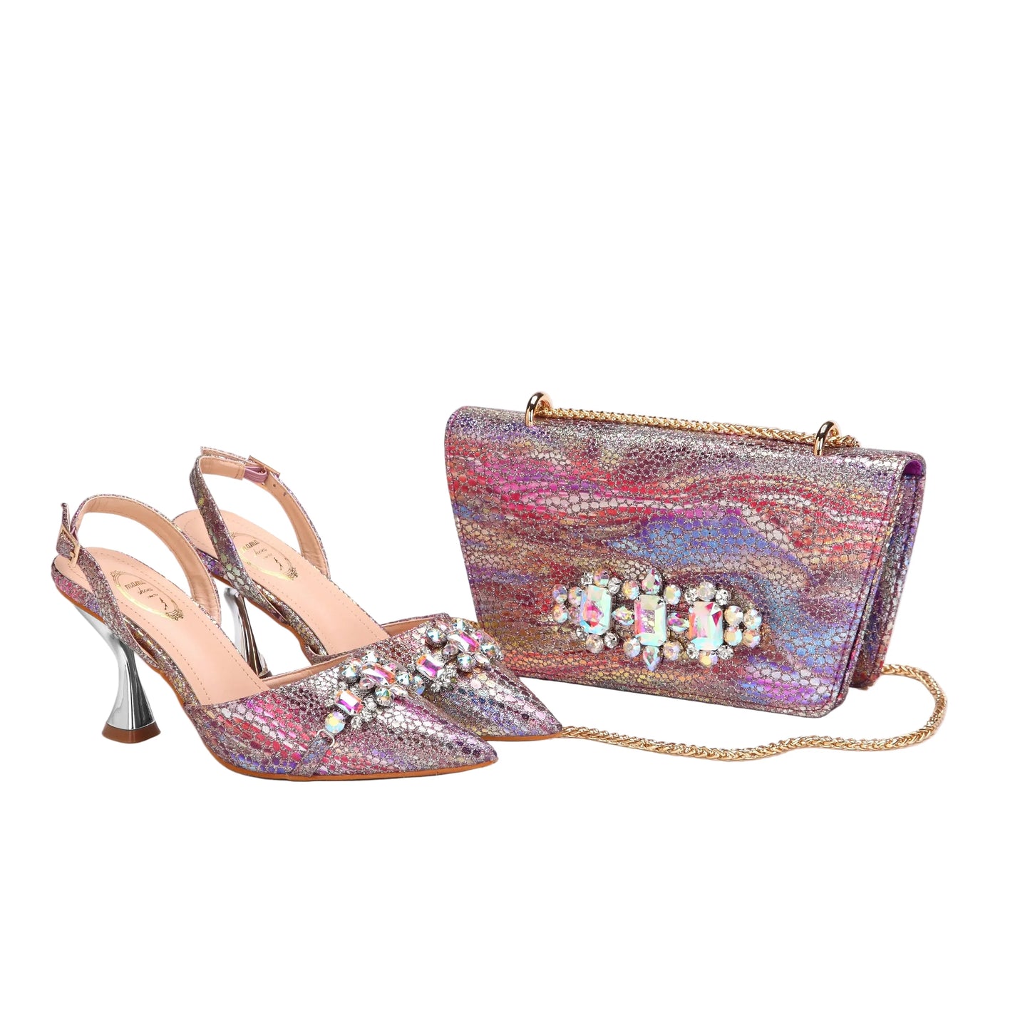 Women's Shoes and Bag Set with Pointed Toe EDN349