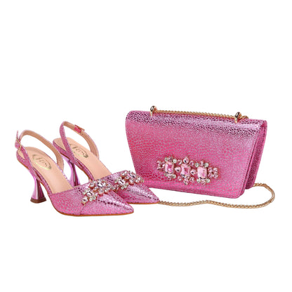 Women's Shoes and Bag Set with Pointed Toe EDN349