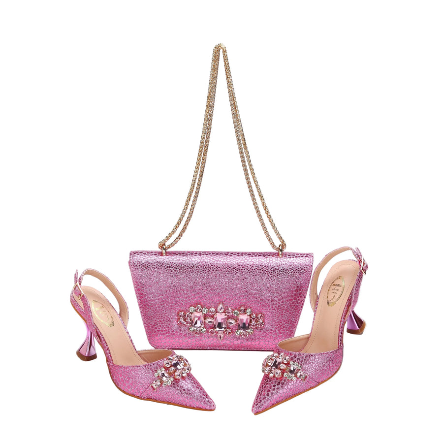 Women's Shoes and Bag Set with Pointed Toe EDN349