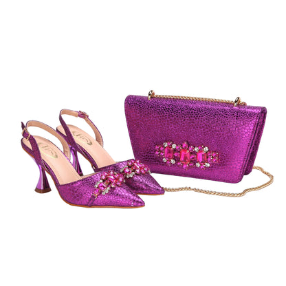Women's Shoes and Bag Set with Pointed Toe EDN349