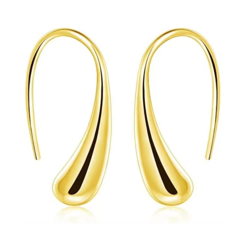 Pendientes de gancho Sophia Teardrop: diseño minimalista y moderno en plata o oro
