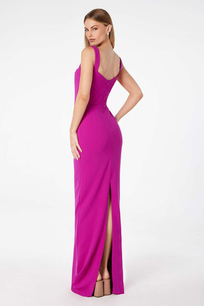 Astee T3000 Classic Modest Fitted Gown with Back Leg Slit