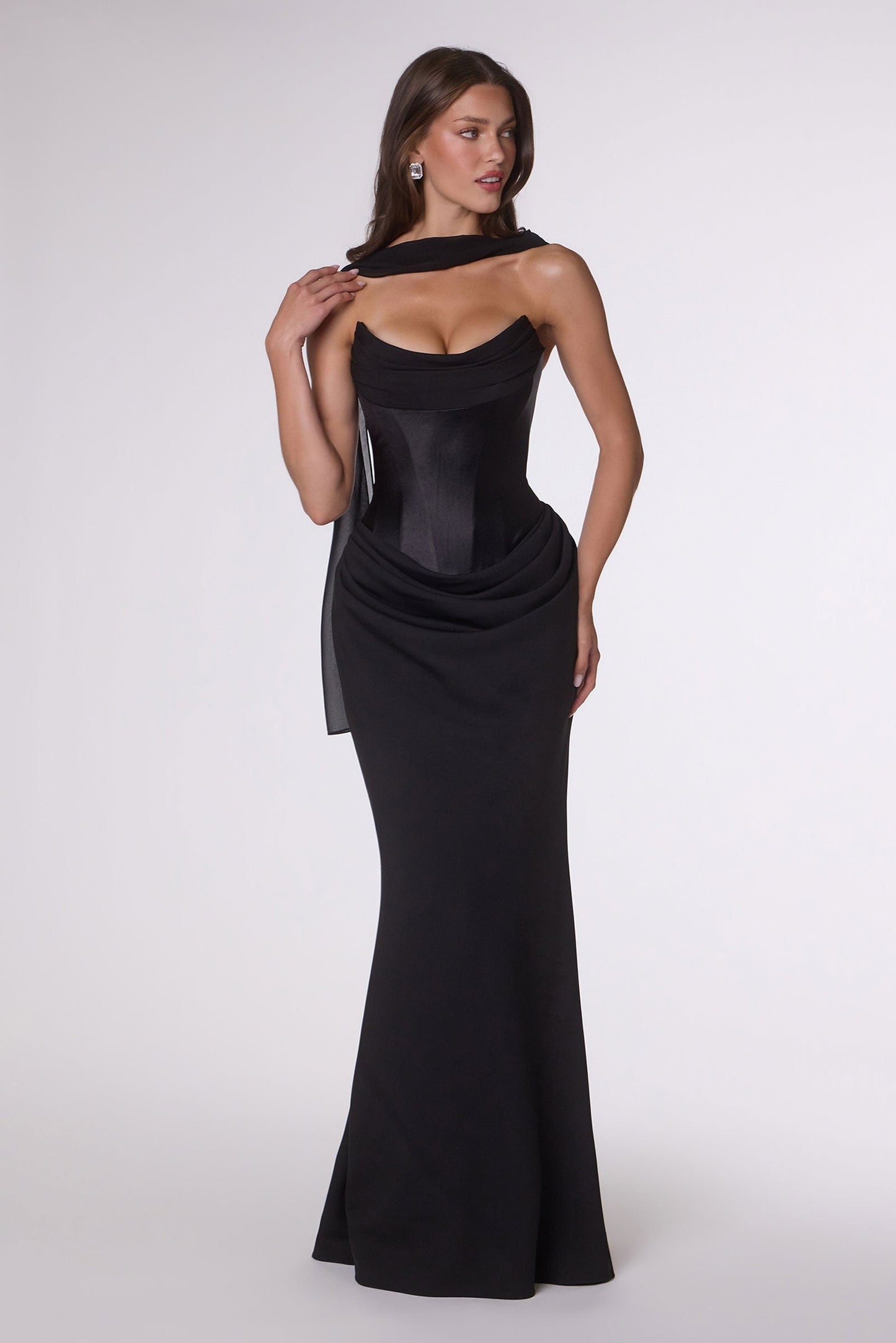Amoris T732 Strapless Fitted Column Semi-Formal Gown