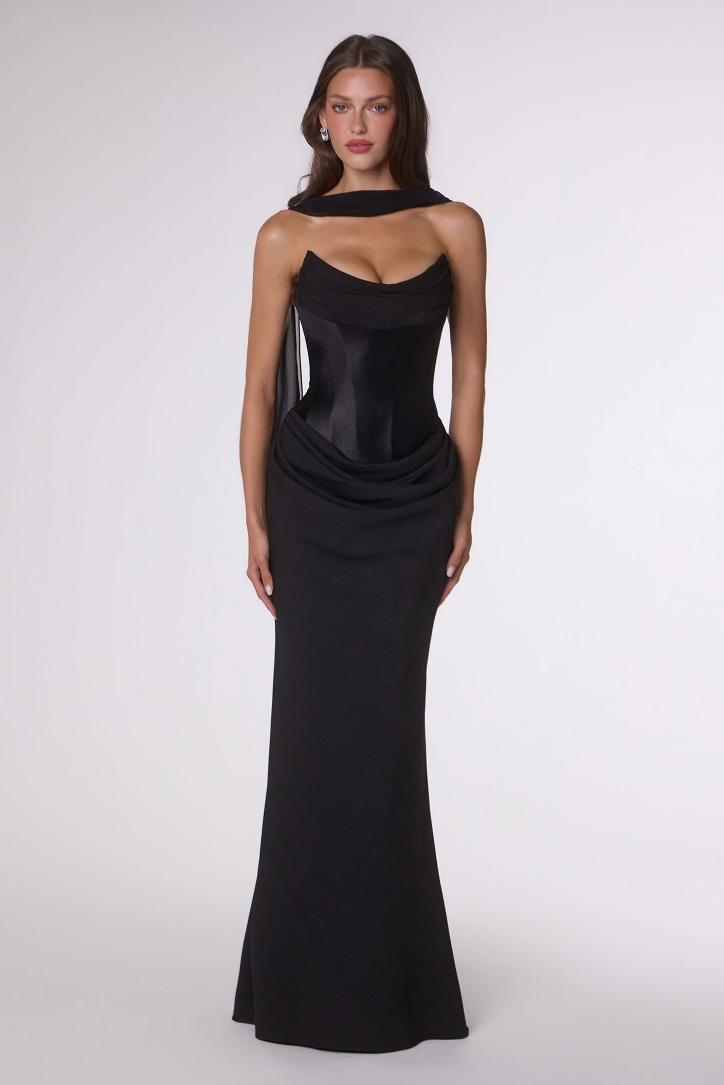 Amoris T732 Strapless Fitted Column Semi-Formal Gown