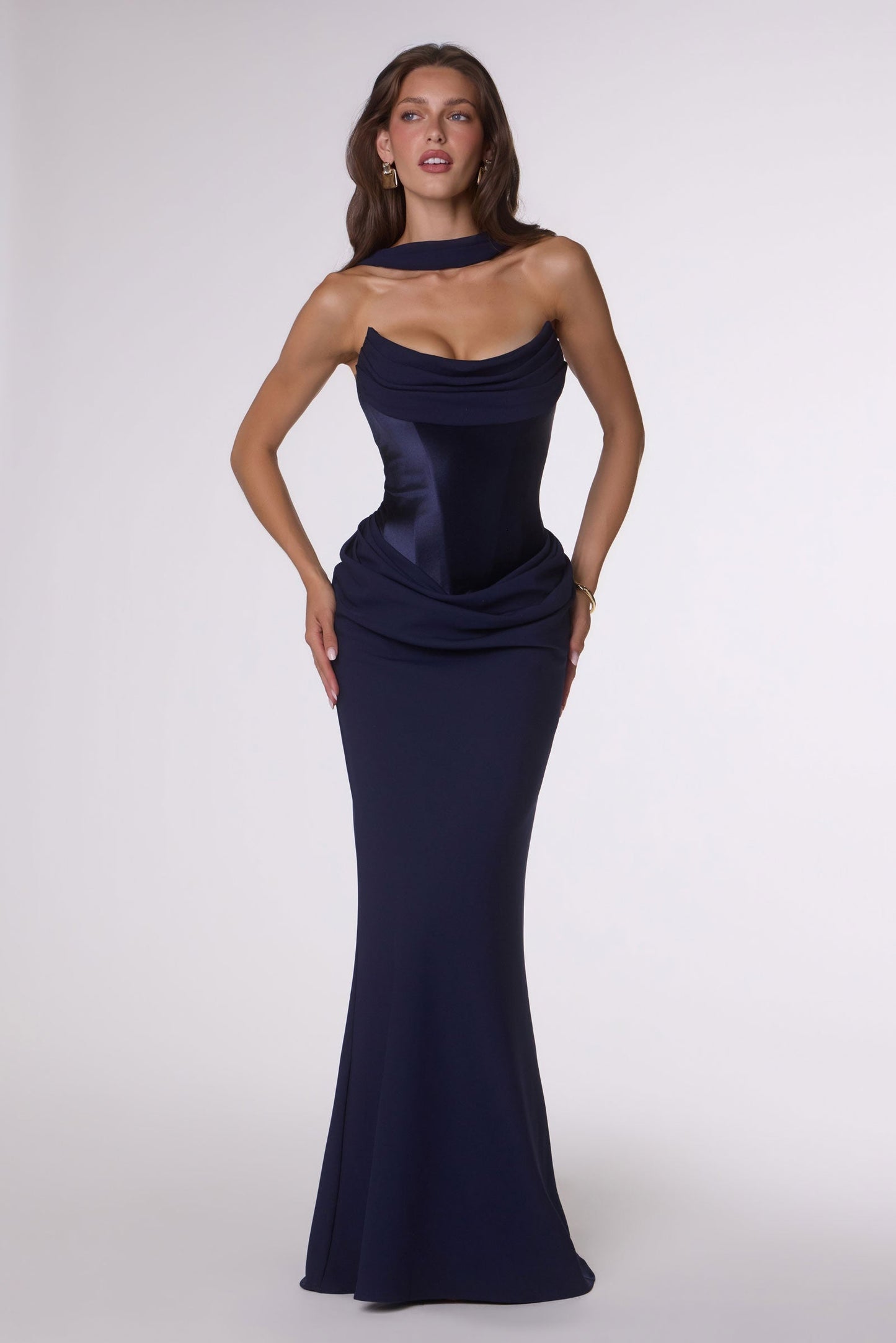 Amoris T732 Strapless Fitted Column Semi-Formal Gown
