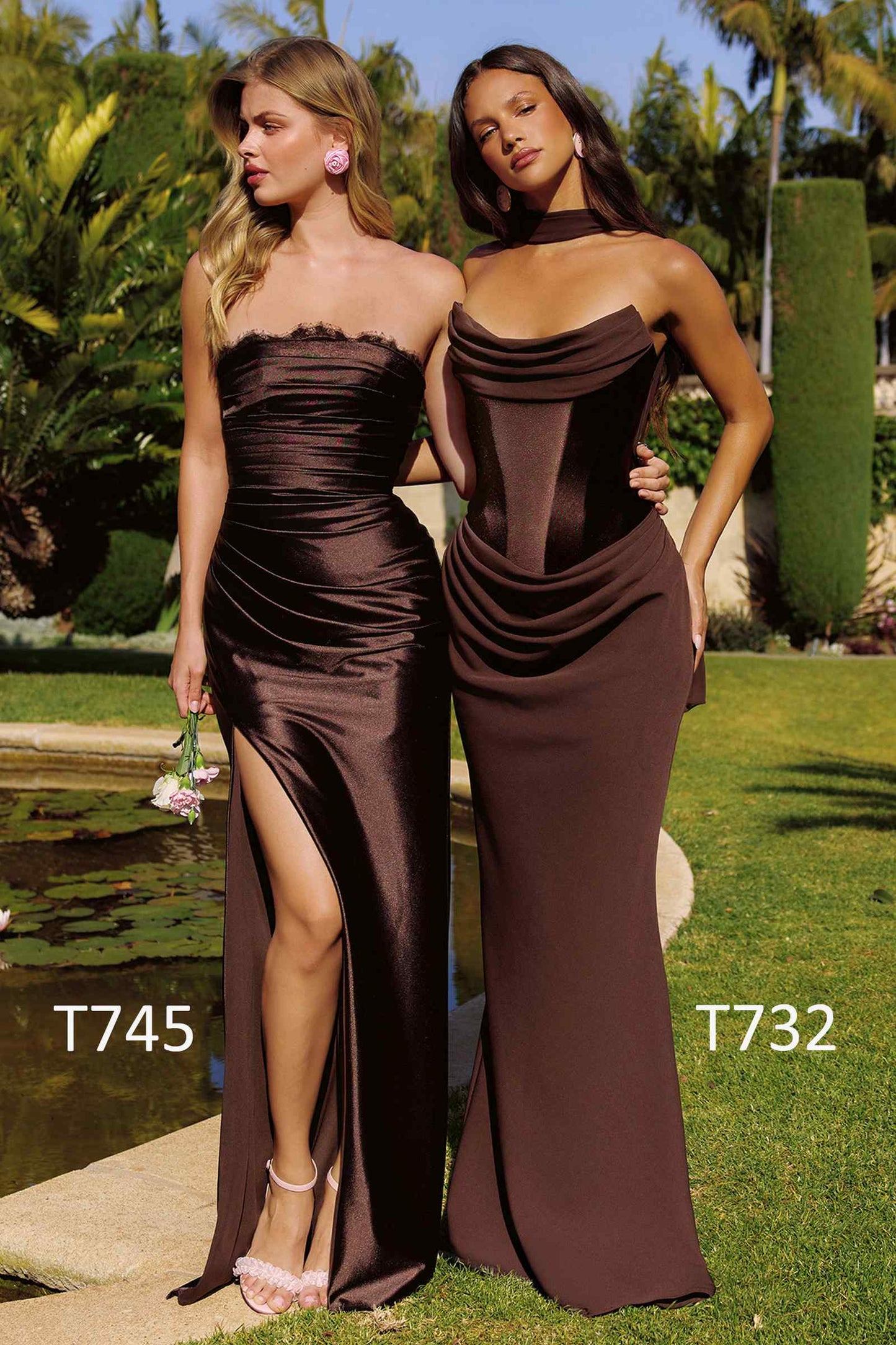 Amoris T732 Strapless Fitted Column Semi-Formal Gown