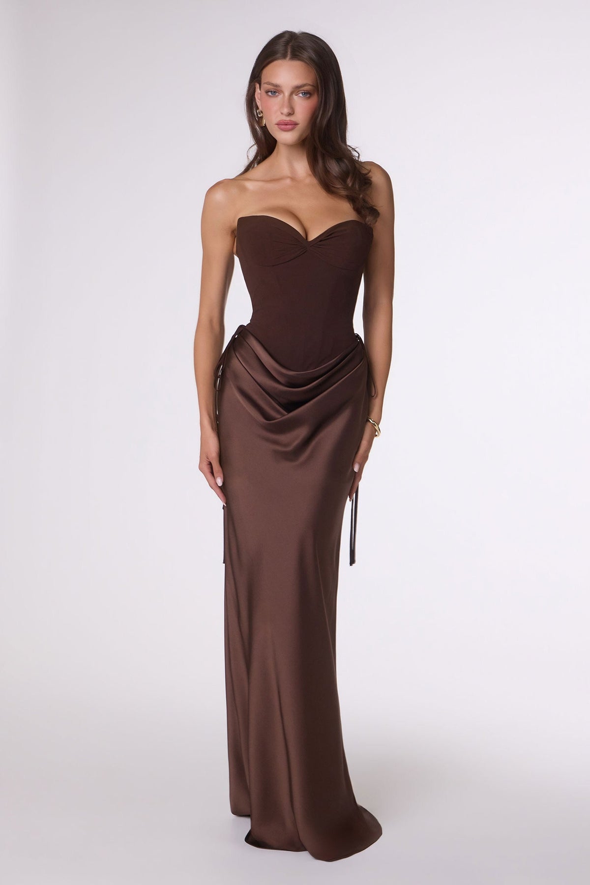 Vestido largo ajustado Amoris T747 convertible a minivestido corto