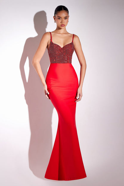 Ladivine Amoris T9002 Long Fitted Embellished Bodice Formal Gown