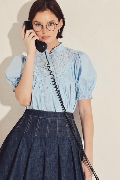 SWEET NOTE MOMENT WOVEN TOP