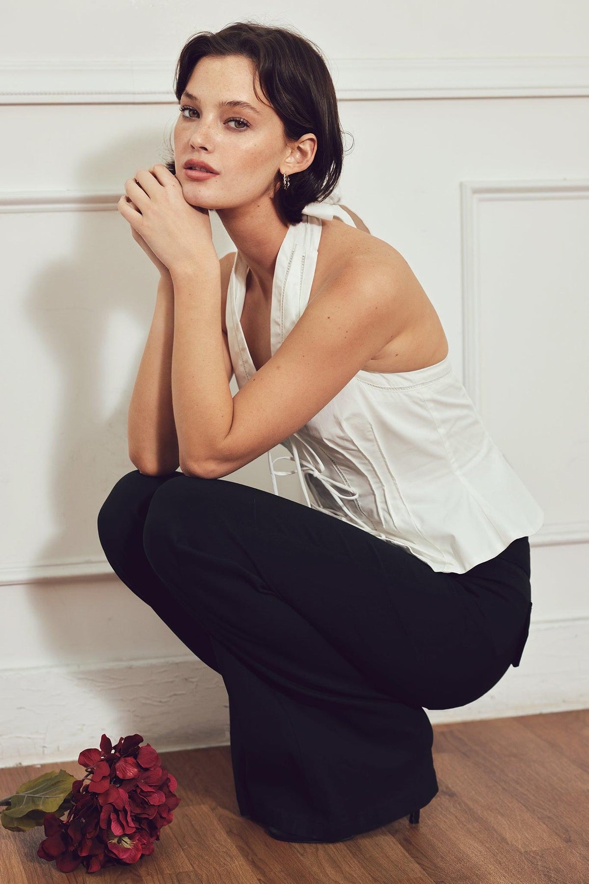 BLUSA TEJIDA CON ENCAJE ESTILO PRAIRIE