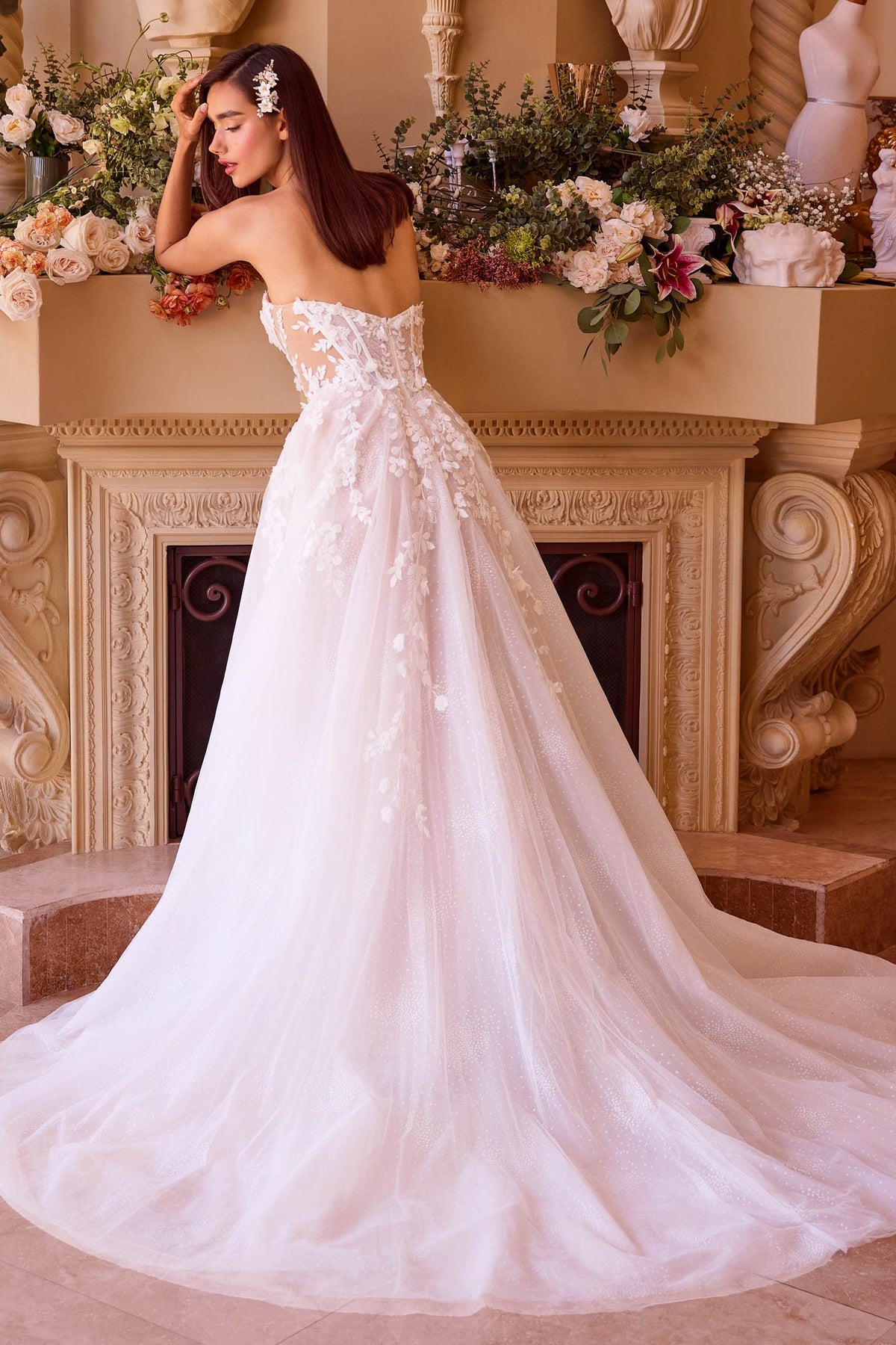 Andrea & Leo WL032 Gown Floral Appliqued Strapless Wedding Ball Gown