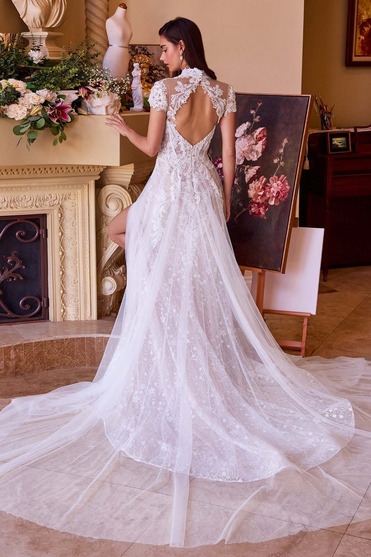 Andrea & Leo WL035 Wedding Dress Lace & Tulle Short Sleeve Gown